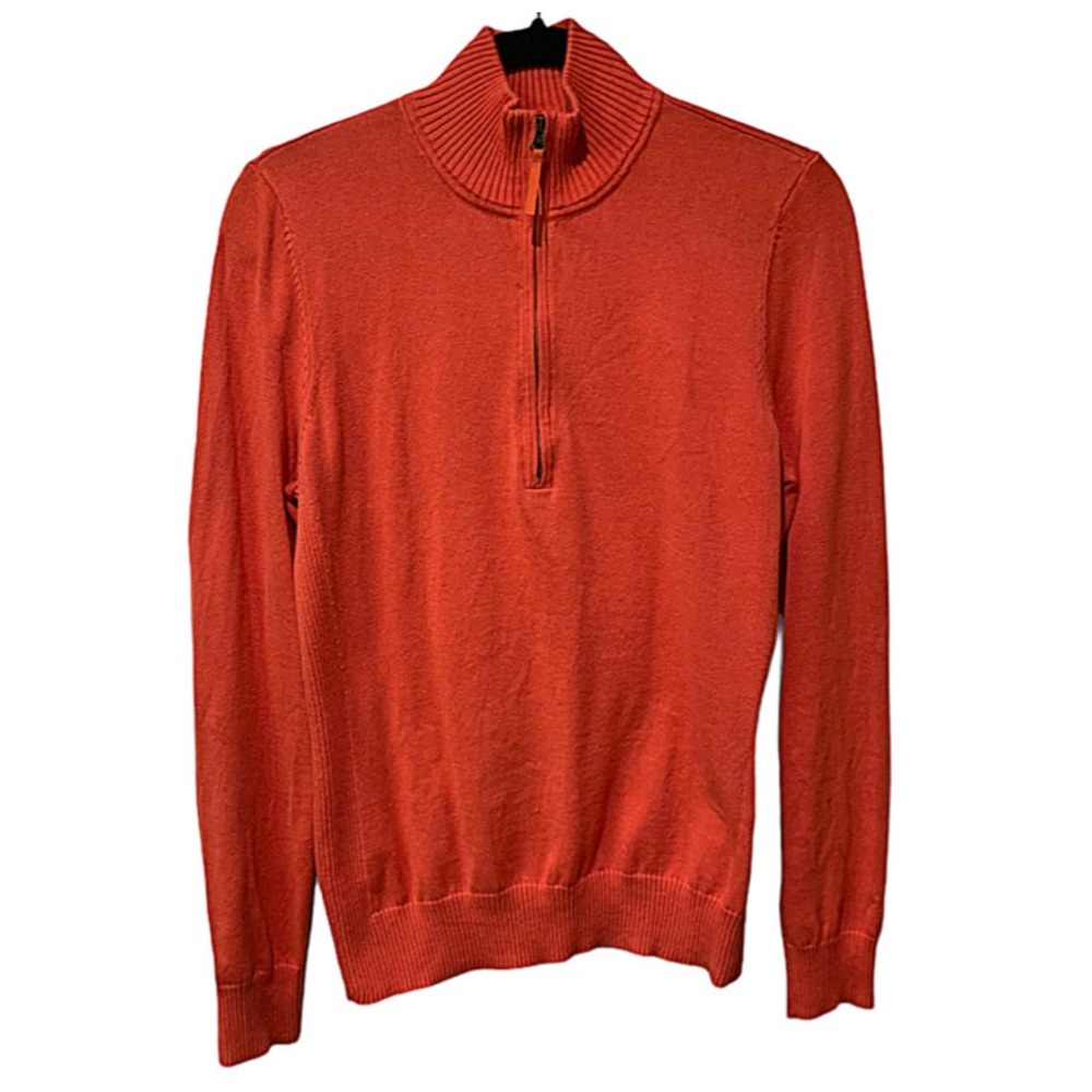FoxCroft Sweater Lightweight Ribbed Quarter Zip Women’s Sweater Size M